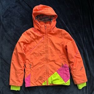 Spyder Girls Bight Orange, Pink and Chartruese Ski Jacket Size 14